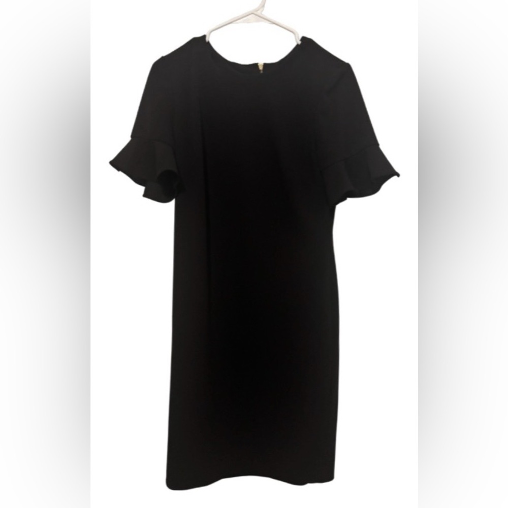 Calvin Klein Black Ruffle Sleeve Shift Dress